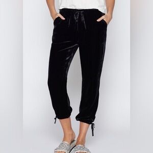 Joie Drye Caviar Navy Blue Velvet Jogger Pants